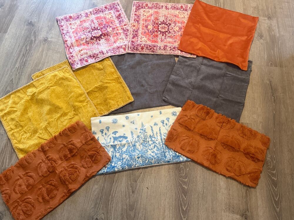 BOHO SOFT MULTI COLOR & SIZE 10 PIECE BULK THROW PILLOW COVERS NEW